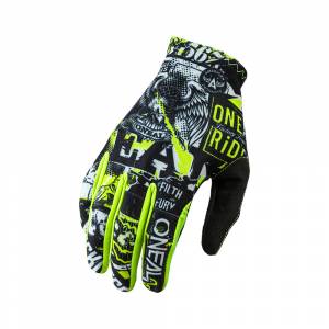 ONeal Matrix Attack Black Neon Yellow Motocross Gloves