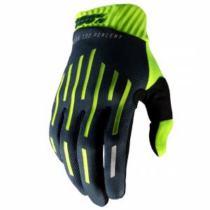 100% Ridefit Yellow Charcoal Motocross Gloves