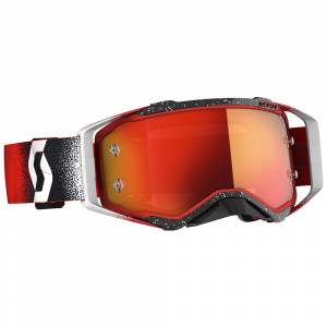 Scott Prospect White Red Orange Chrome Lens Motocross Goggles