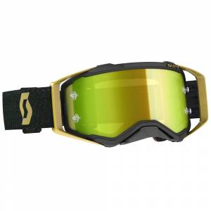 Scott Prospect Black Gold Yellow Chrome Lens Motocross Goggles
