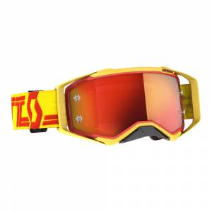 Scott Prospect Yellow Red Orange Chrome Lens Motocross Goggles