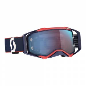 Scott Prospect Retro Blue Red Blue Chrome Lens Motocross Goggles