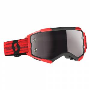 Scott Fury Dark Red Silver Chrome Lens Motocross Goggles