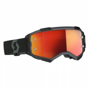 Scott Fury Black Orange Chrome Lens Motocross Goggles