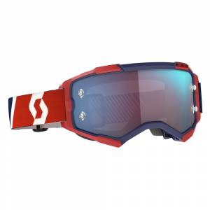 Scott Fury Red Blue Blue Chrome Lens Motocross Goggles