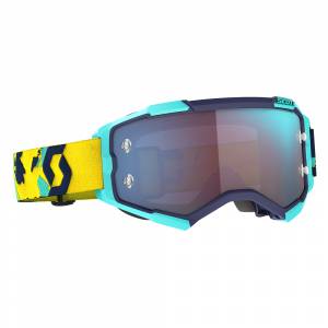Scott Fury Blue Orange Blue Chrome Lens Motocross Goggles