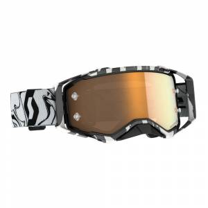 Scott Prospect Amplifier Marble Black White Gold Chrome Lens Motocross Goggles