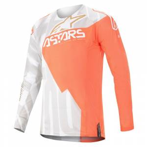 Alpinestars Techstar Factory Metal White Orange Fluo Gold Motocross Jersey