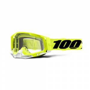 100% Racecraft 2 Yellow Clear Lens Motocross Goggles