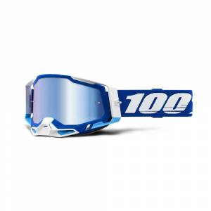 100% Racecraft 2 Blue Blue Mirror Lens Motocross Goggles