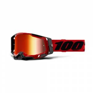 100% Racecraft 2 Red Red Mirror Lens Motocross Goggles