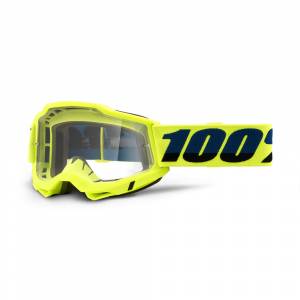 100% Accuri 2 Fluo Yellow Clear Lens Motocross Goggles