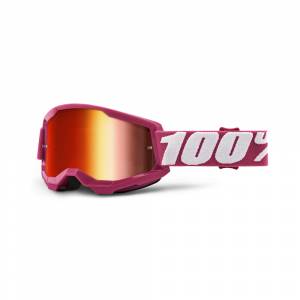 100% Strata 2 Fletcher Red Mirror Lens Motocross Goggles