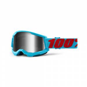 100% Strata 2 Summit Silver Mirror Lens Motocross Goggles