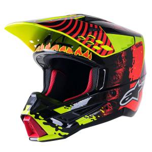 Supertech SM5 Solar Flare Black Red Yellow Fluo Gloss Helmet