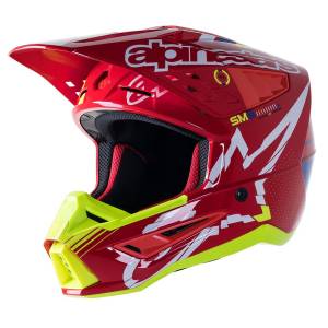 Supertech SM5 Action Bright Red White Yellow Fluo Gloss Helmet