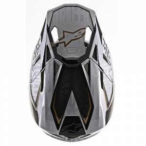 Alpinestars SM10 Alloy Silver Black Gold Motocross Helmet Peak