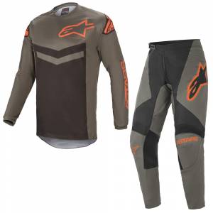 Alpinestars Fluid Speed Dark Grey Orange Motocross Kit Combo