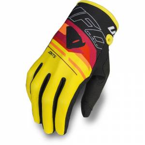 UFO Joint Black Yellow Motocross Gloves