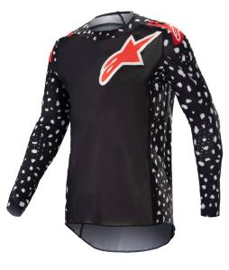 Alpinestars SuperTech North Black Neon Red Motocross Adult Jersey 