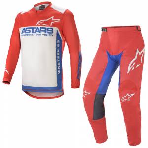 Alpinestars Racer Supermatic Red Blue White Motocross Kit Combo