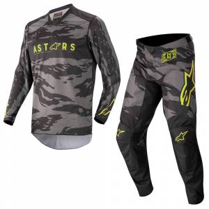 Alpinestars Racer Tactical Black Grey Yellow Fluo Motocross Kit Combo