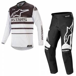 Alpinestars Racer Supermatic White Black Motocross Kit Combo
