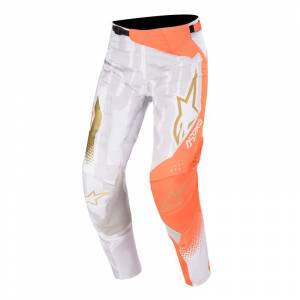 Alpinestars Techstar Factory Metal White Orange Fluo Gold Motocross Pants