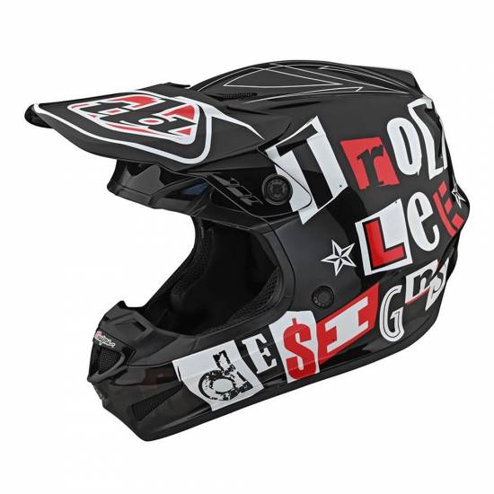 Troy Lee Designs GP Overload MX Offroad Helmet Black/White MD