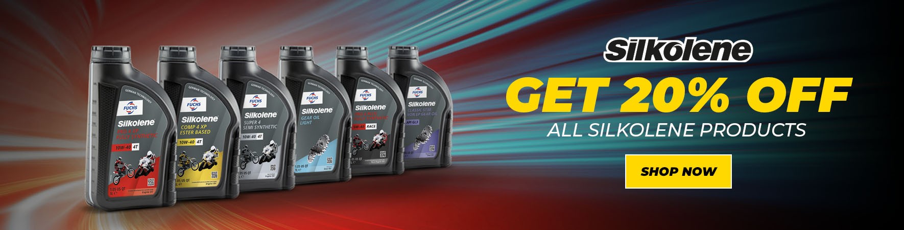 20% off Silkolene oils, cleaners and maintenance products