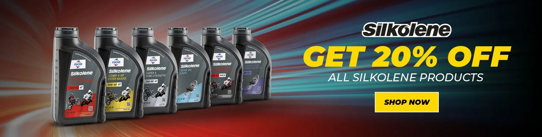 20% off Silkolene oils, cleaners and maintenance products