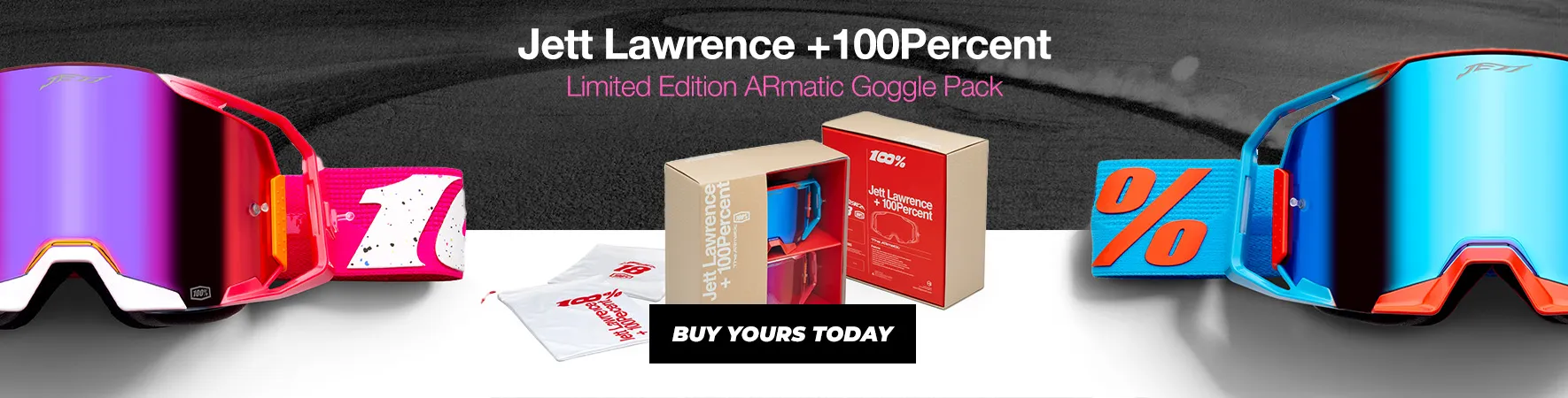  Jett Lawrence 100 percent mx goggle pack limited edition