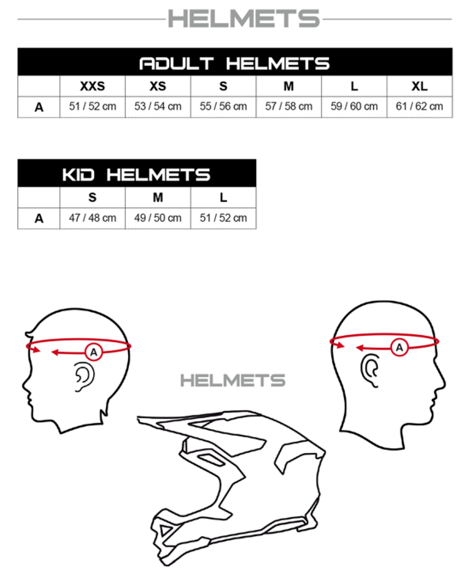 UFO helmet size guide